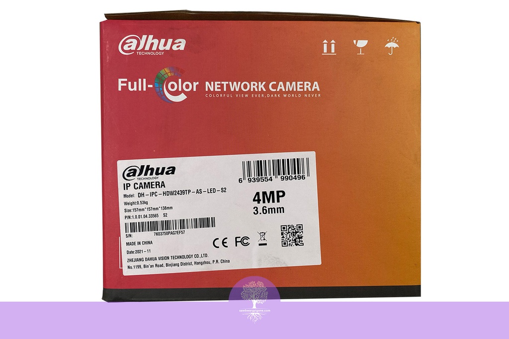 Dahua IP Camera (4MP, Full Color, Dome, 3.6mm) (Lite Series)