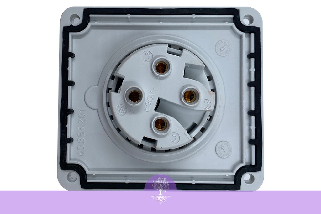 Schneider PratiKa wander socket - screw - straight - 32 A - 3P + E - 380...415 V AC - IP44 Weatherproof Industrial Socket Panel Mounted