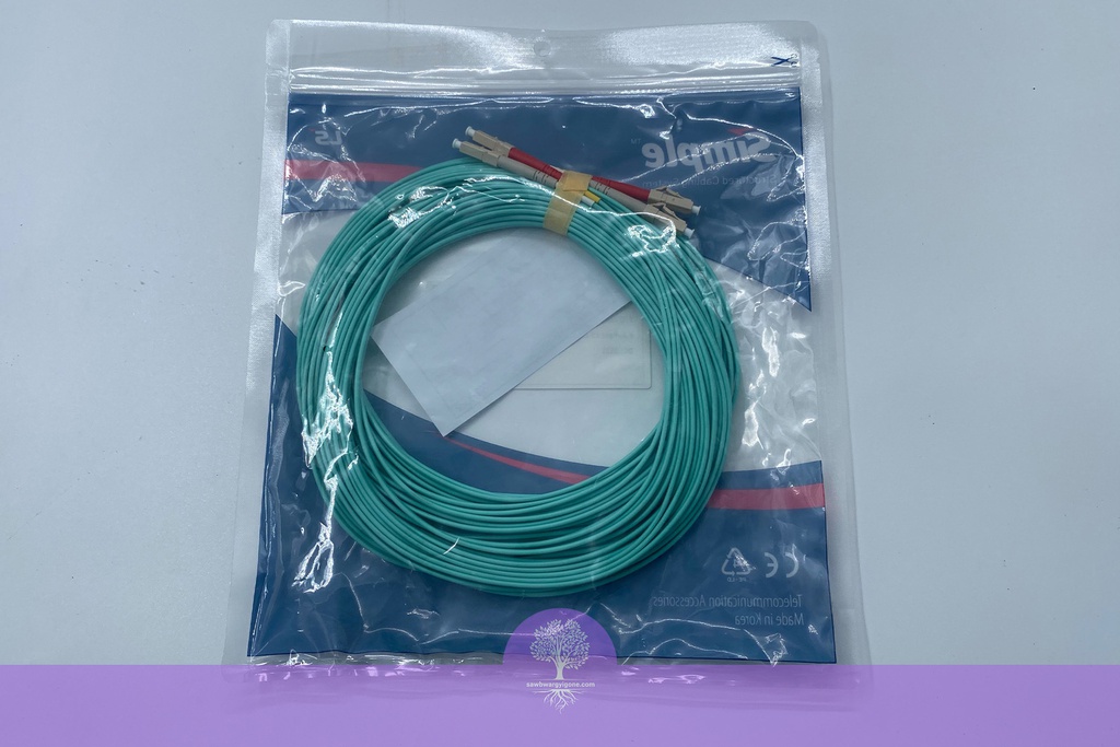 LC-LC-20M (GR), OM3, LS Simple Fiber Optic Patch Cord, Multi Mode, Duplex