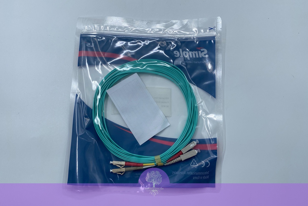 LC-SC-5M (GR), OM3, LS Simple Fiber Optic Patch Cord, Multi Mode, Duplex