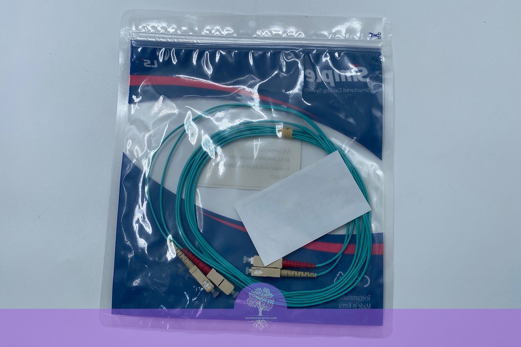 SC-SC-3M (GR), OM3, LS Simple Fiber Optic Patch Cord, Multi Mode, Duplex