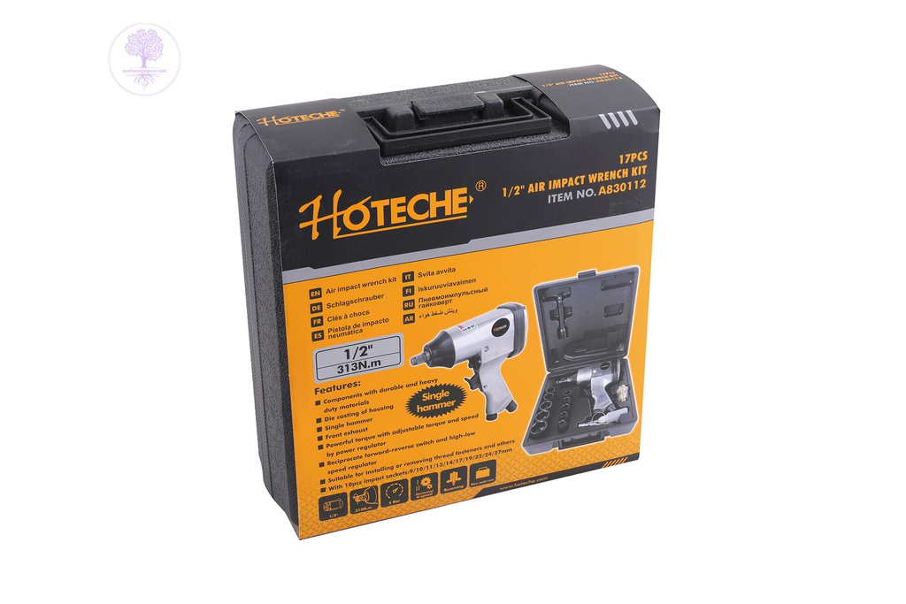 17pcs, 1/2", Rocking, Hoteche Air Impact Wrench Kit