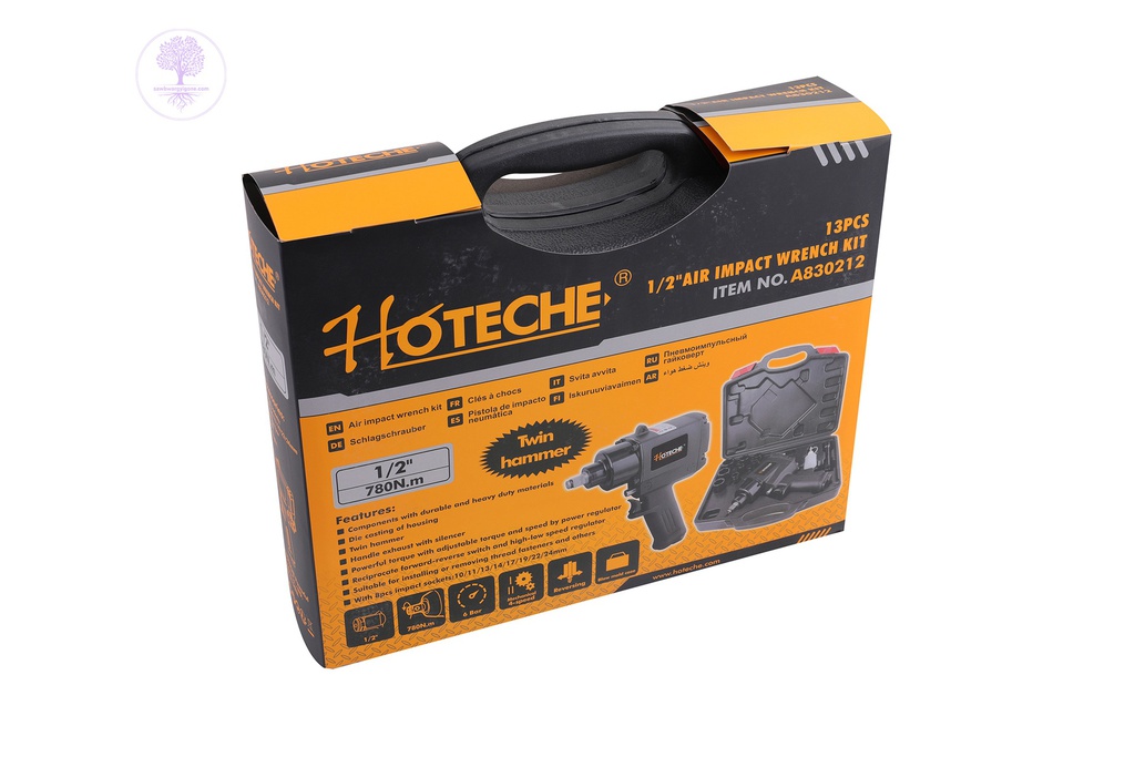 13pcs, 1/2", Hoteche, Twin Hammer, Air Impact Wrench Kit