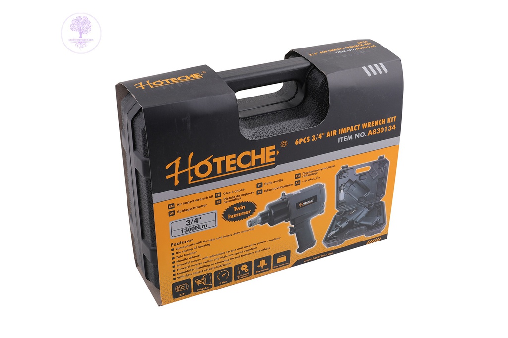 6pc, 3/4", Hoteche, Twin Hammer, Air Impact Wrench Kit