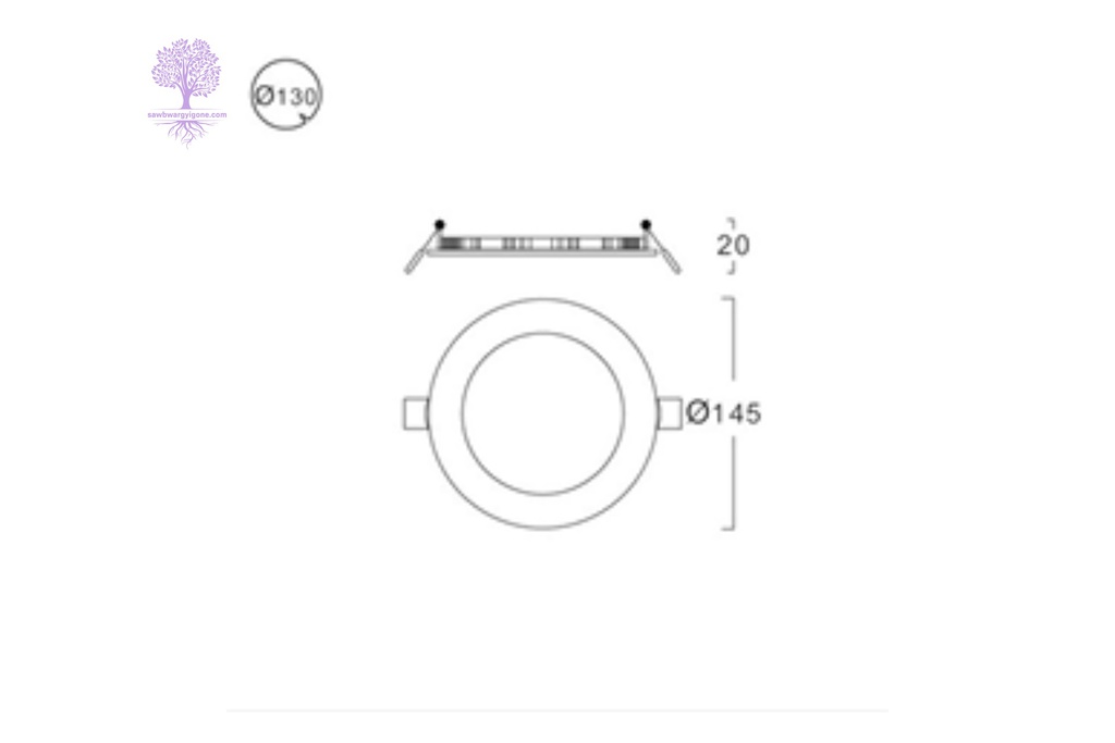 9W, Daylight LUMAX RECESSED PANEL LIGHT (Circle)