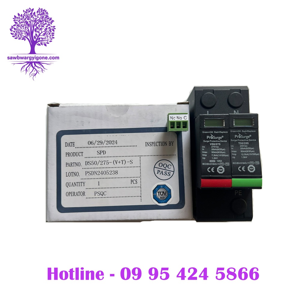 2P/AC/SPD_275V/AC, ProSurge, Surge Protective Device (SPD)