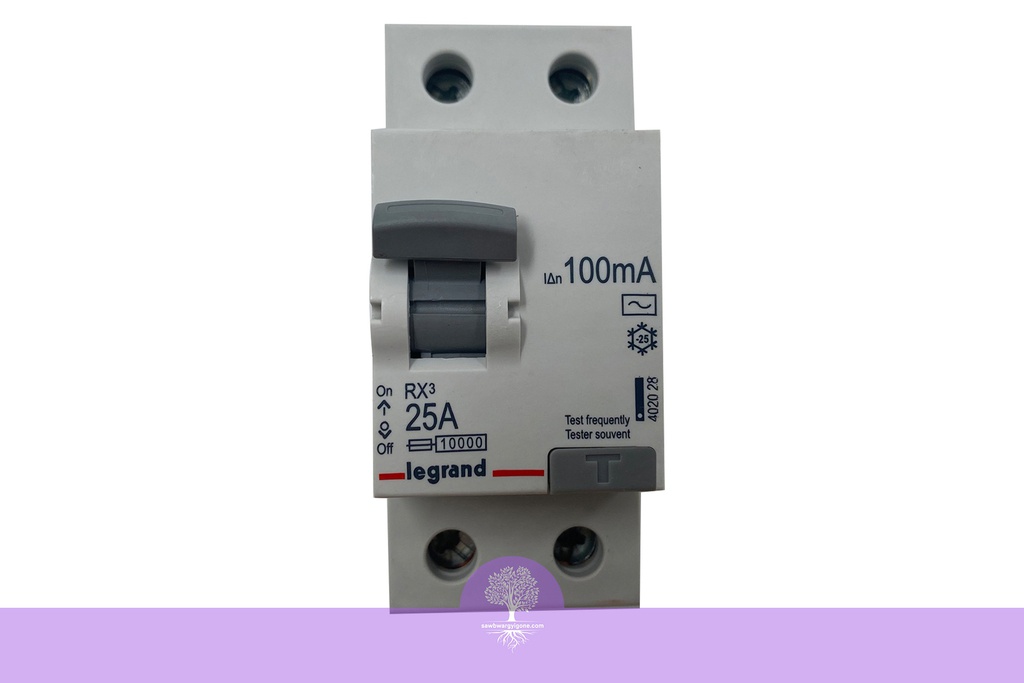 2P, 25A, 100mA, AC, RX3, LEGRAND RCCB