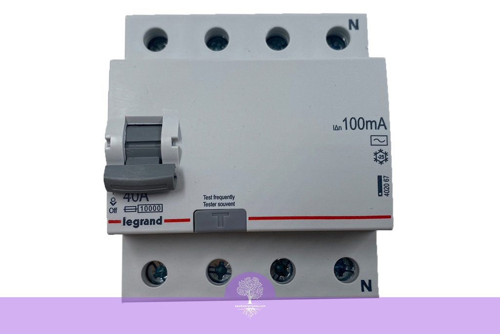 4PR, 40A, 100mA, AC, RX3, LEGRAND RCCB