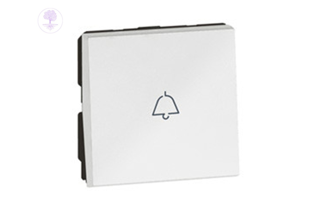 2M SQ, 1W, 6A,  BELL PUSH WH, LEGRAND 