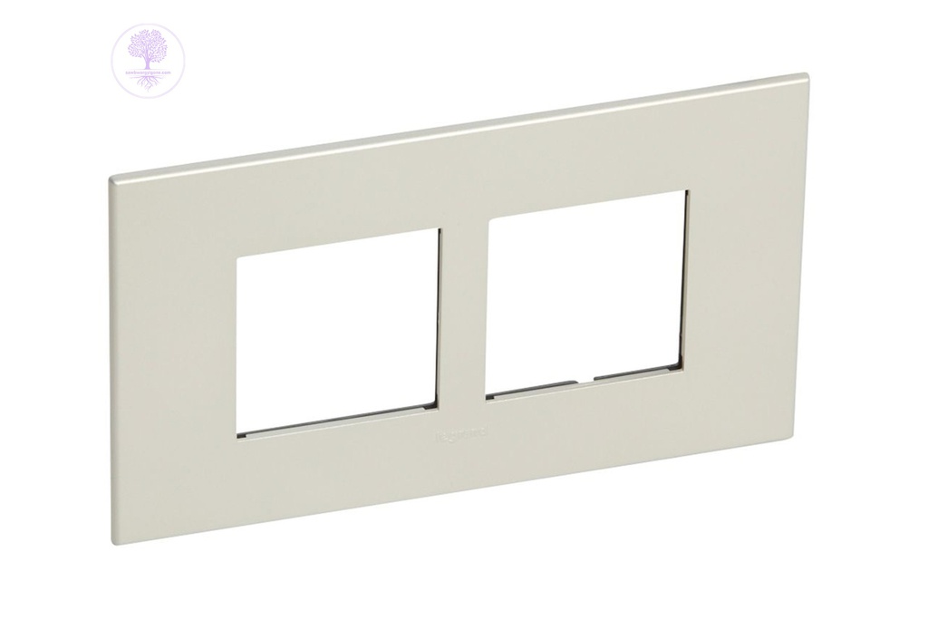 2Gang, 2X2M, BS SQ Pearl ALU, LEGRAND PLATE 