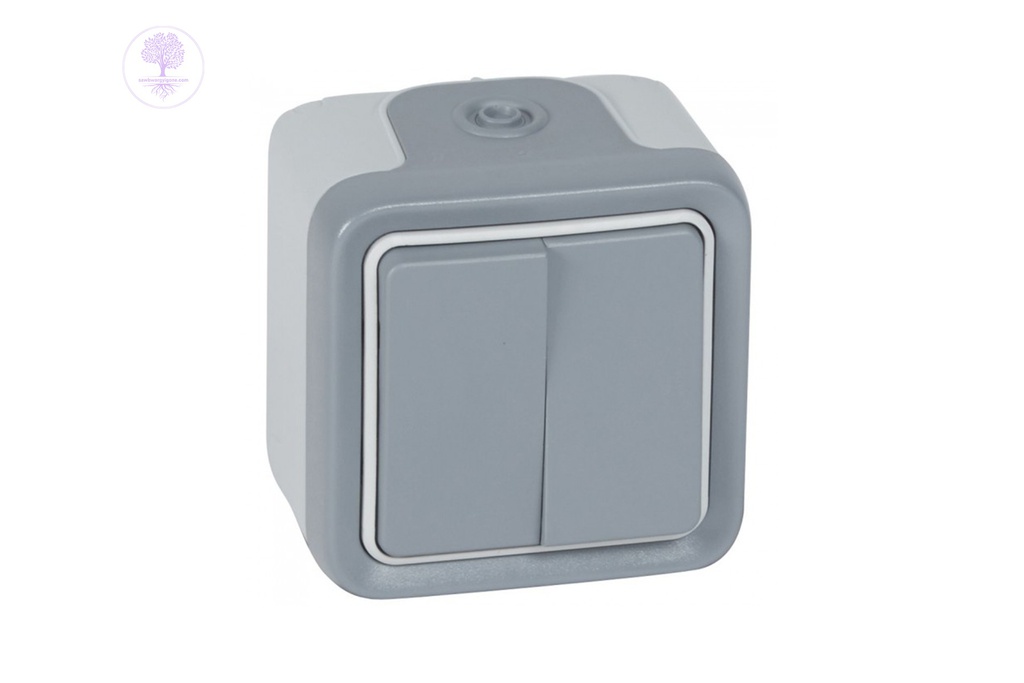 2Gang, 2way switch, PLEXO IP55 Weatherproof  S/M GREY, LEGRAND