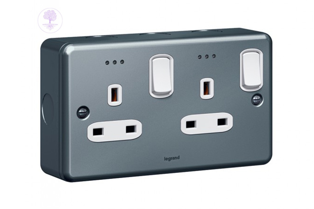 2Gang, 13A, SKT OUTLET SWT DP TWIN, LEGRAND 
