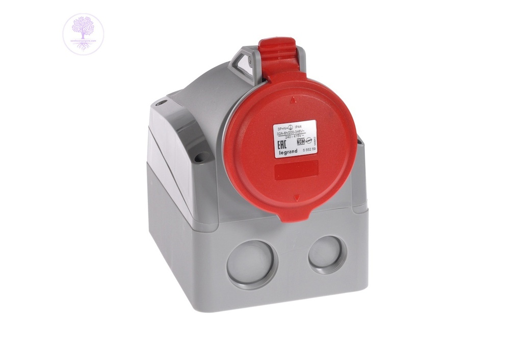 2P+T, 32A, 415V, IP44, P17 Tempra PRO Surface Mounting Socket, LEGRAND (380~415V, 32A, 2P+E) SOCLE SAIL.