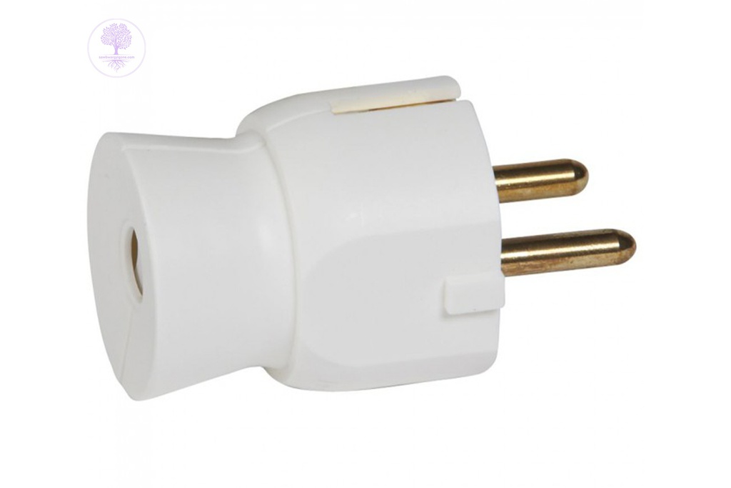 2P+E, PLUG SCH STRAIGHT White,  LEGRAND