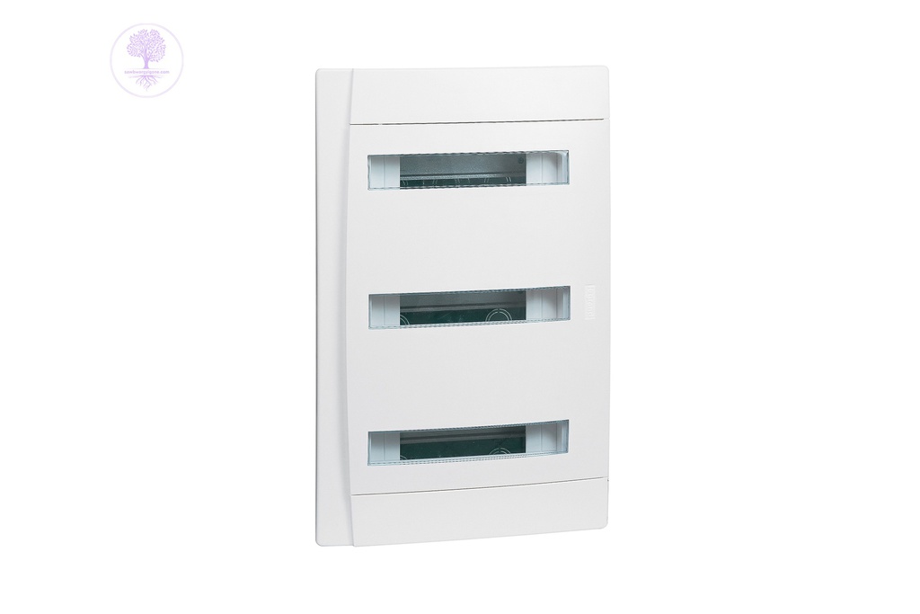 3 ROW, 36 MODULES, 3x12, TERMINAL SHEILD BOX, IP40, IK07 with Door, LEGRAND Practibox (Flush-mounting cabinet)