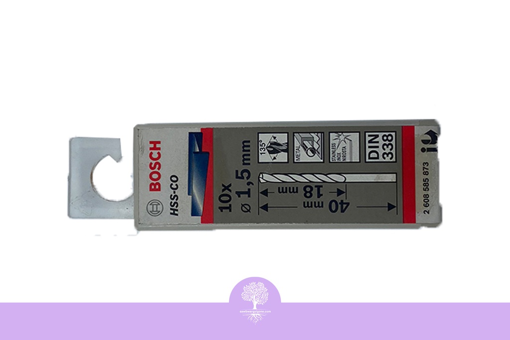 1.5mm, BOSCH, Metal Drill Bit, HSS-Co 135 (10 PCs/Pack)