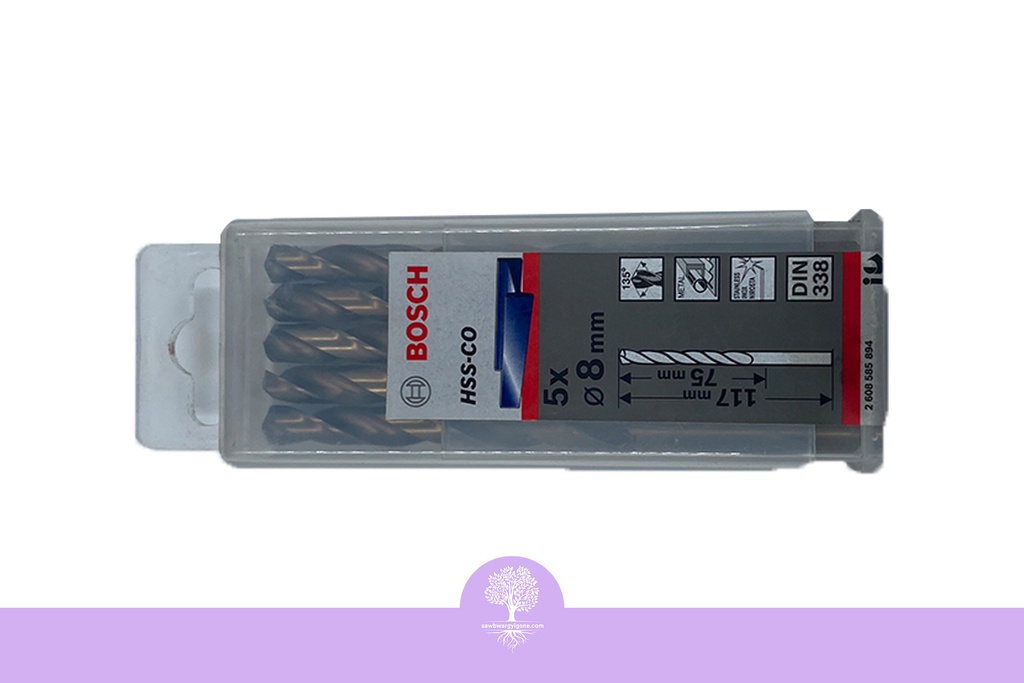 8.0mm, BOSCH HSS-Co 135 Metal Drill Bit (5 PCs/Pack)