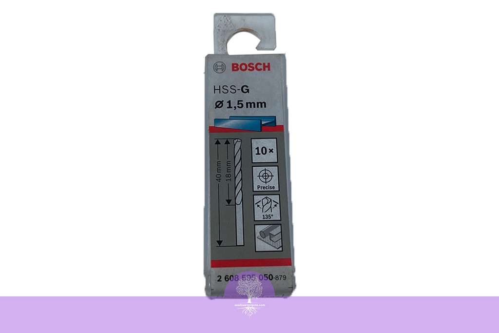 1.5mm, BOSCH, Metal Drill Bit, HSS-G (10 PCs/Pack)