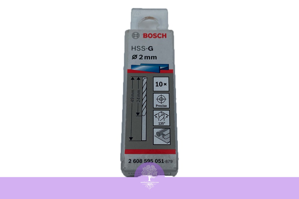 2.0mm, BOSCH, Metal Drill Bit, HSS-G ((10 PCs/Pack)