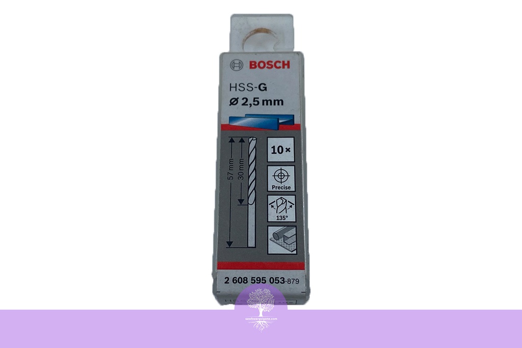 2.5mm, BOSCH, Metal Drill Bit, HSS-G ((10 PCs/Pack)