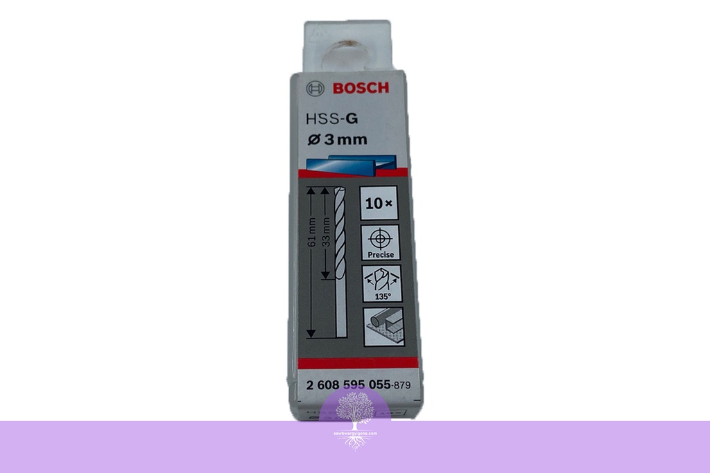 3.0mm, BOSCH, Metal Drill Bit, HSS-G ((10 PCs/Pack)