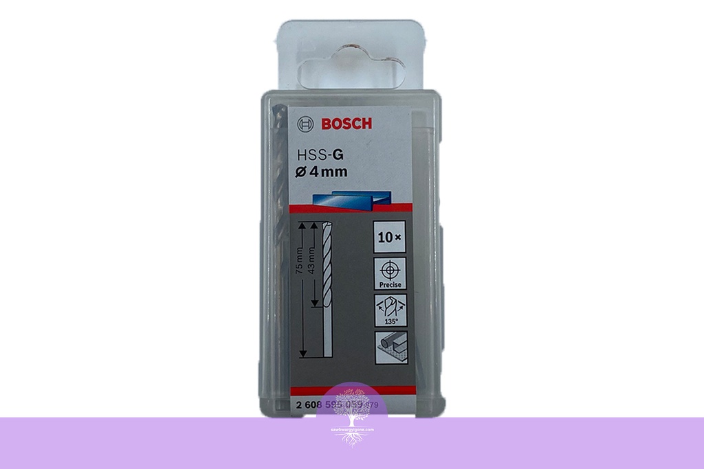 4.0mm, BOSCH, Metal Drill Bit, HSS-G ((10 PCs/Pack)