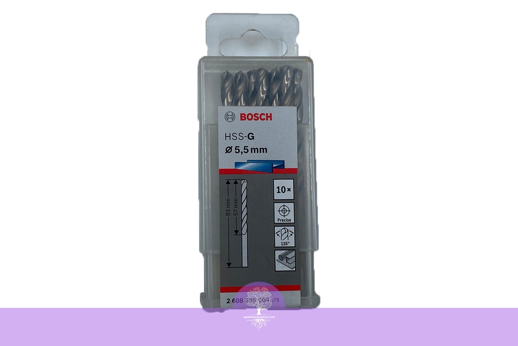 5.5mm, BOSCH, Metal Drill Bit, HSS-G ((10 PCs/Pack)