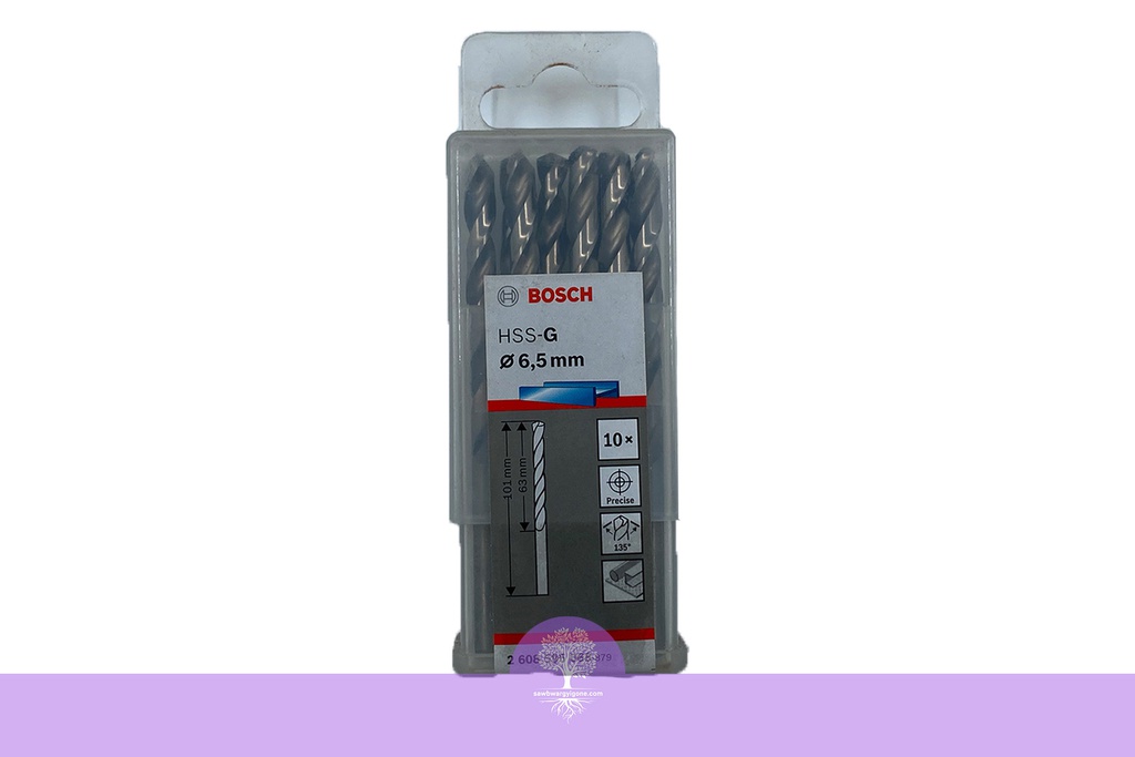 6.5mm, BOSCH, Metal Drill Bit, HSS-G ((10 PCs/Pack)