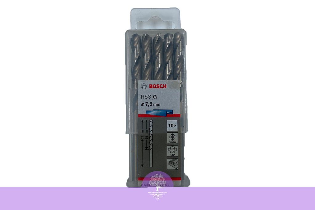 7.5mm, BOSCH HSS-G Metal Drill Bit (10 PCs/Pack)