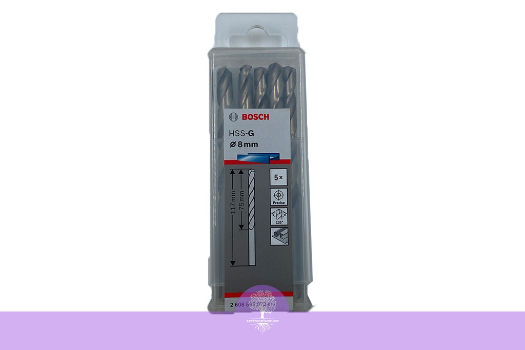 8.0mm, BOSCH HSS-G Metal Drill Bit (5 PCs/Pack)