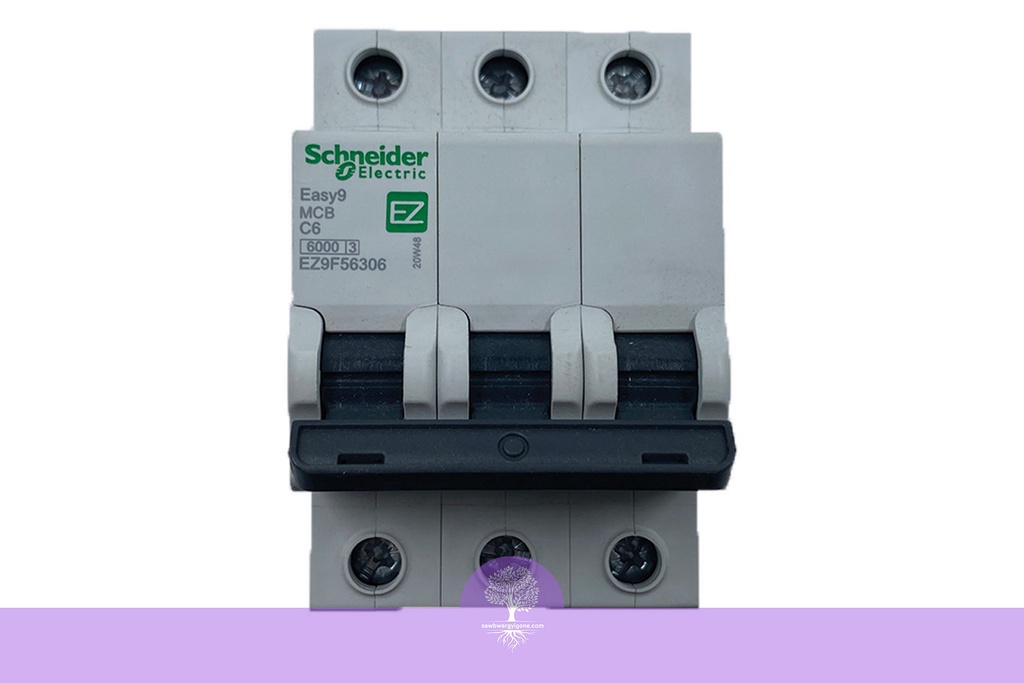 3P, 6A, 6kA, Easy9, C Curve, Schneider MCB Breaker