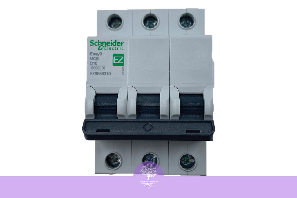 3P, 10A, 6kA, Easy9, C Curve Schneider MCB Breaker