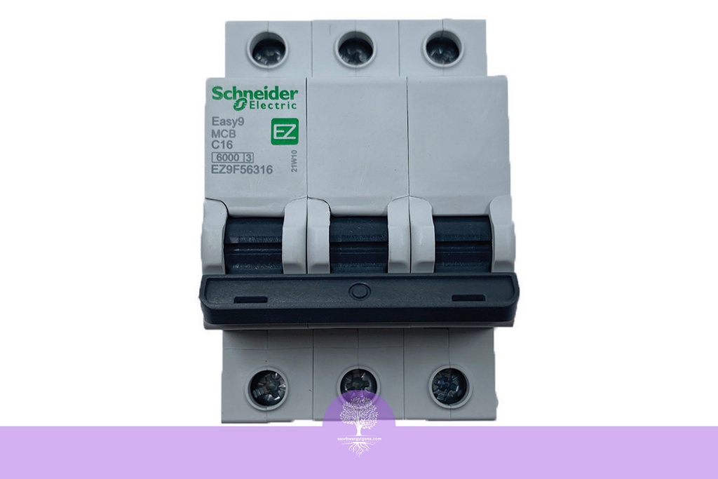 3P, 16A, 6kA, Easy9, C Curve, Schneider MCB Breaker