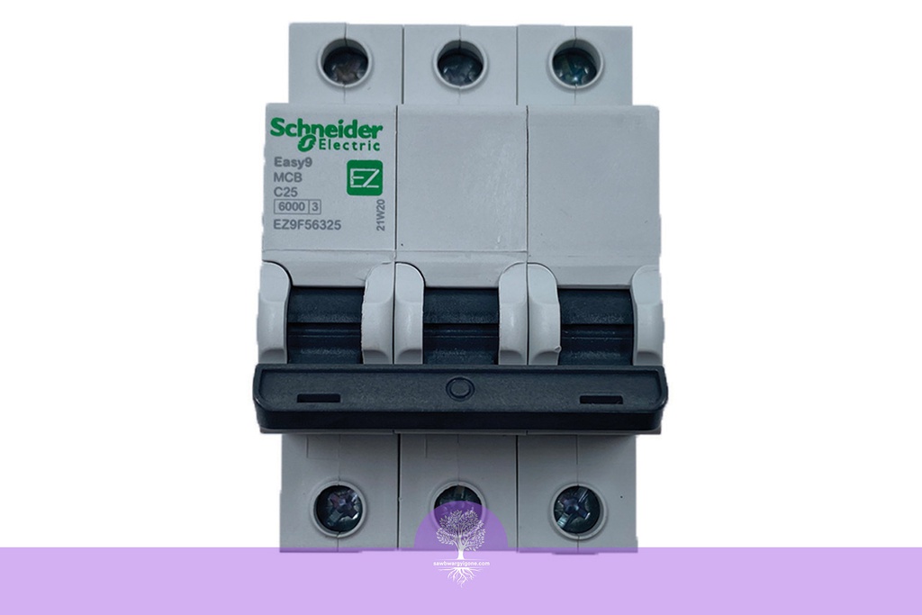 3P, 25A, 6kA, Easy9, C Curve, Schneider MCB Breaker