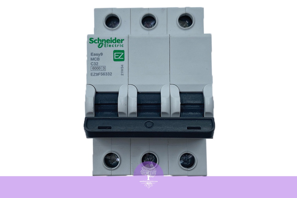 3P, 32A, 6kA, Easy9, C Curve, Schneider MCB Breaker