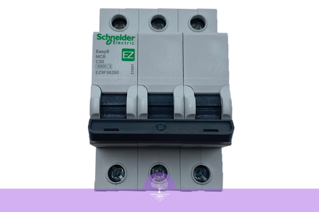 3P, 50A, 6kA, Easy9, C Curve, Schneider MCB Breaker