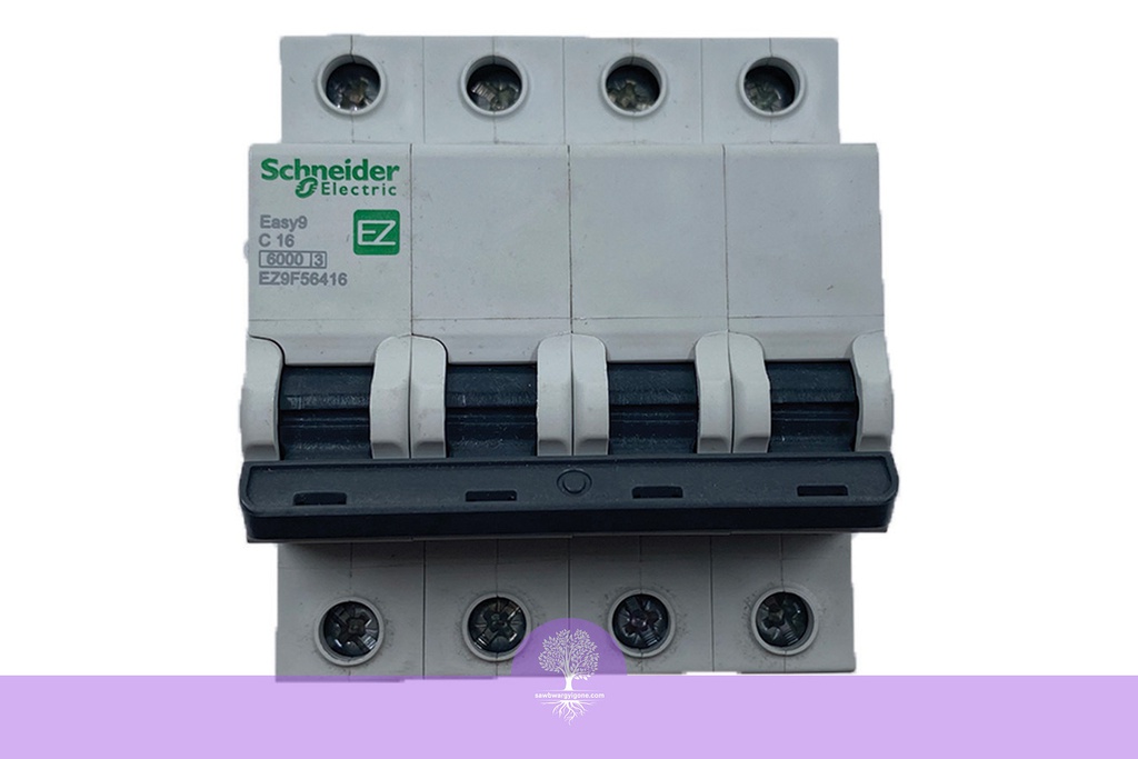 4P, 16A, 6kA, Easy9, C Curve, Schneider MCB Breaker