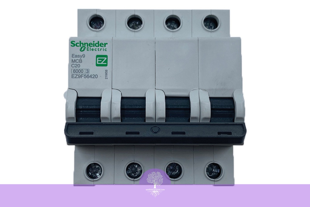 4P, 20A, 6kA, Easy9, C Curve, Schneider MCB Breaker