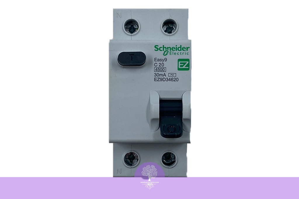 2P, 20A, 4.5kA, Easy9, C Curve, Schneider RCBO Breaker