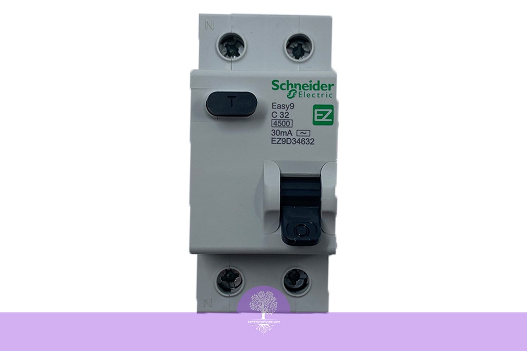 2P, 32A, 4.5kA, Easy9, C Curve, Schneider RCBO Breaker