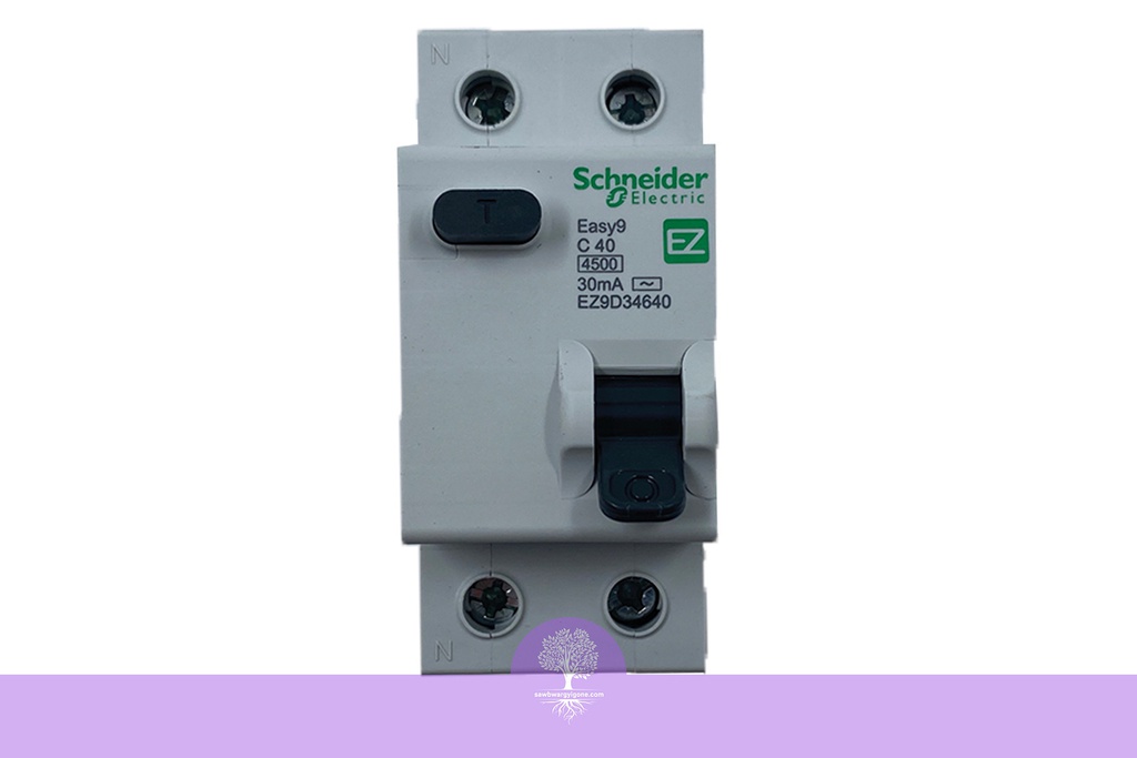 2P, 40A, 4.5kA, Easy9, C Curve, Schneider RCBO Breaker