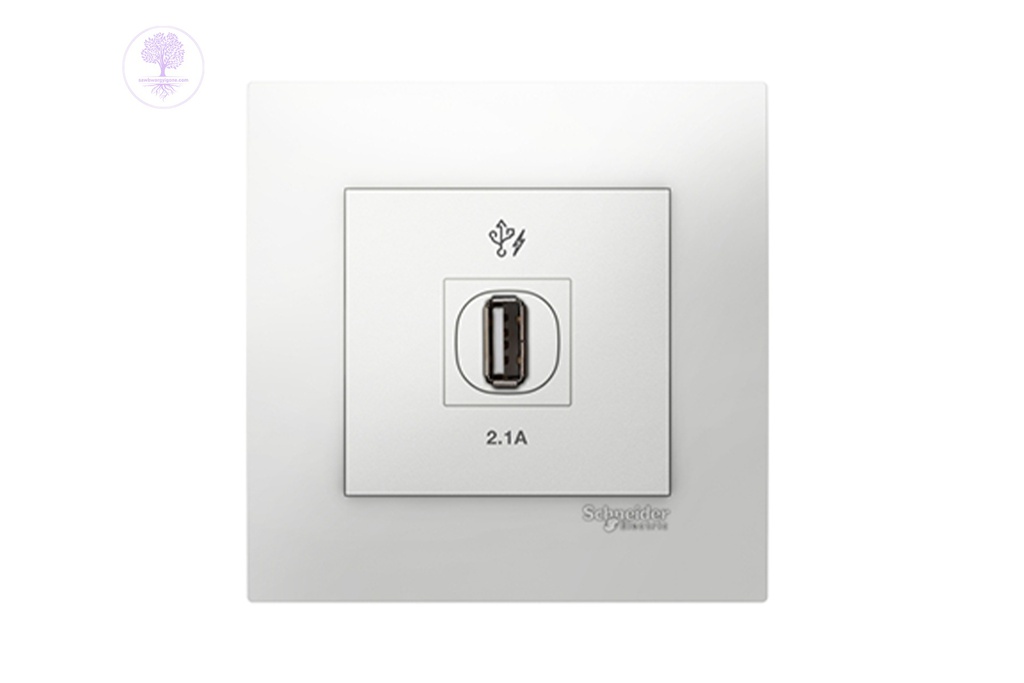  1 x 2.1 A, USB Charger Socket Wall Mounted, Schneider Vivace Series 