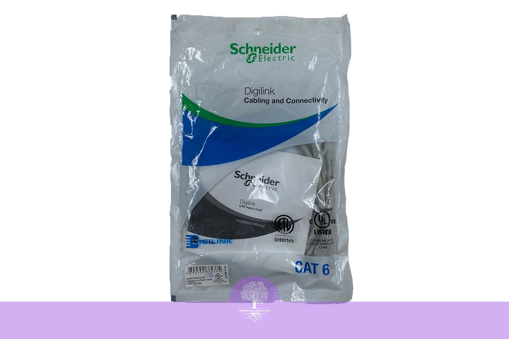 1M, Cat6, Patch Cord, UTP, Grey, Schneider Network Ethernet Cable with RJ45