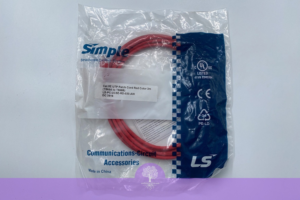 3M LS Simple CAT5E RJ45 Patch Cord, Cross, Red