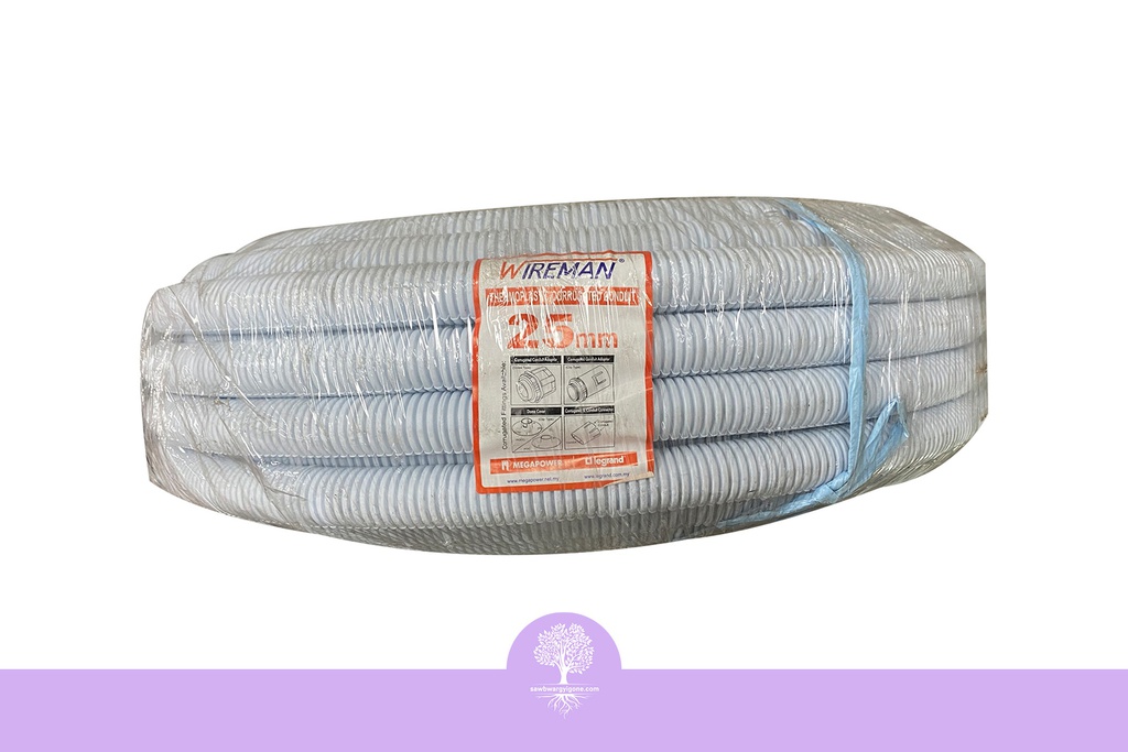 25mm, WIREMAN, Corrugated Conduit (White)