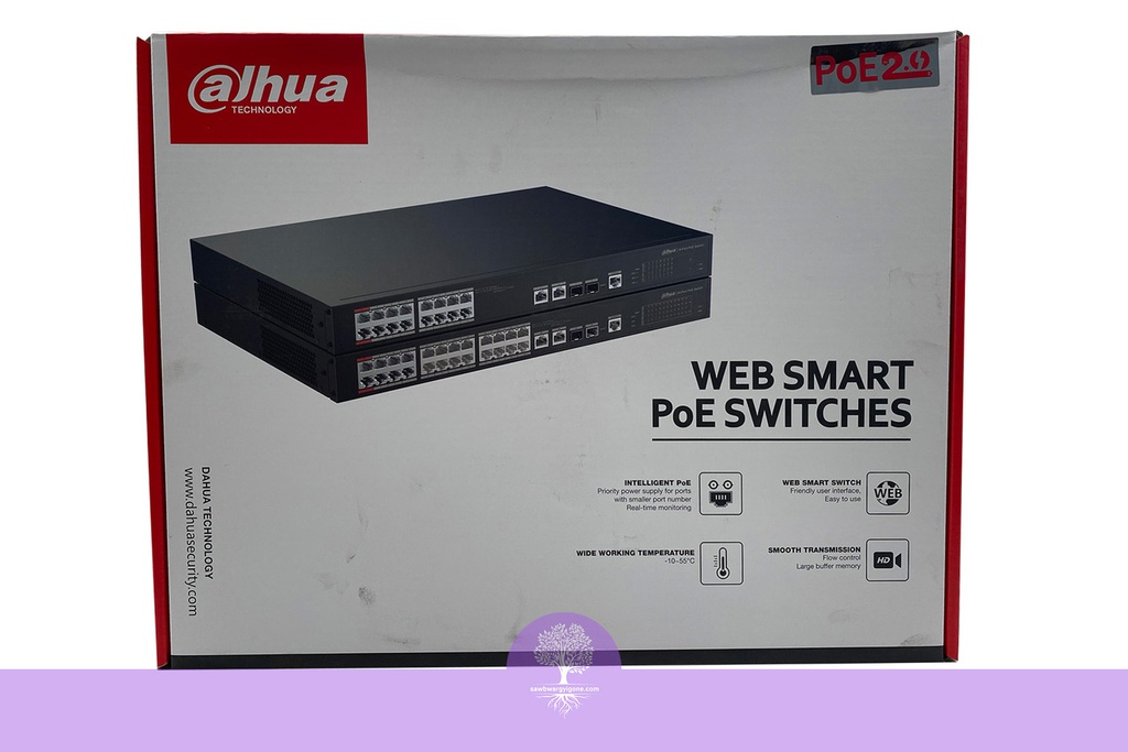 16-Port 100 Mbps + 2-Port Gigabit Managed PoE Switch, Dahua, PoE Network Switch