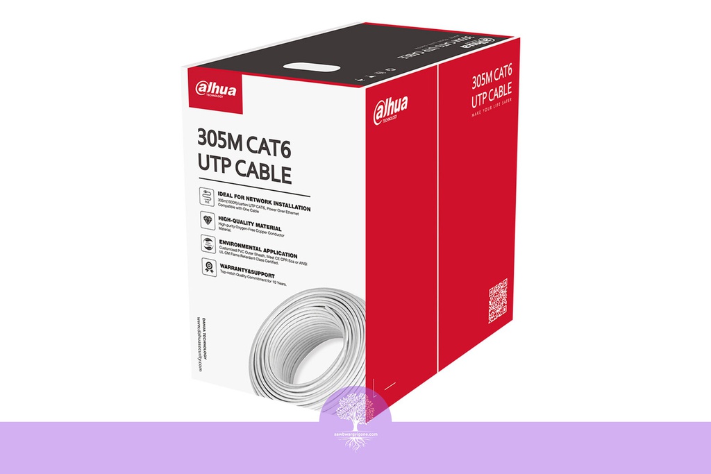 305M (1000ft), 920, 0.57, Dahua, UTP Cat6 Network Cable (White)