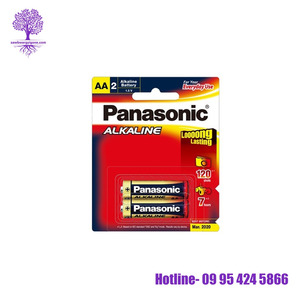 LR6T/2B, Panasonic, Alkaline Battery, AA Size (2Pcs)