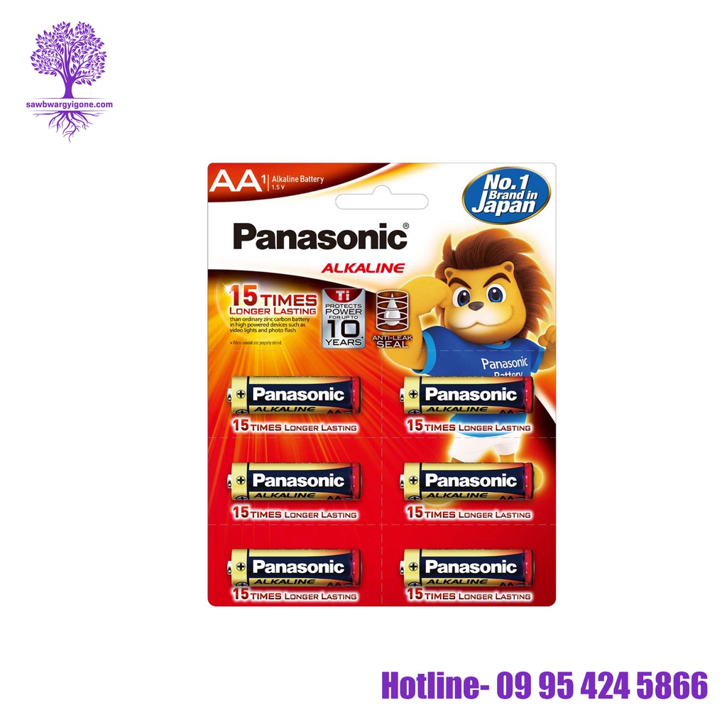 LR6T/6BA, Panasonic, Alkaline Battery, AA Size (6Pcs)