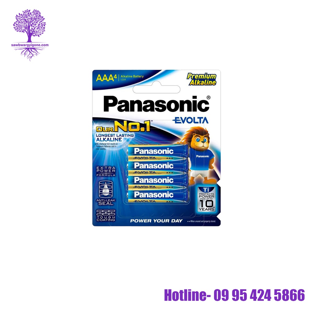 LR03EG/4B, Panasonic, Premium Alkaline EVOLTA Battery, AAA Size (4Pcs)